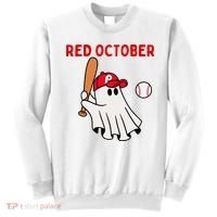 Red October Halloween Philadelphia Baseball Ghost Sweatshirt thumb 0
