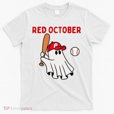 Red October Halloween Philadelphia Baseball Ghost T-Shirt