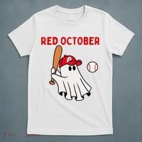 Red October Halloween Philadelphia Baseball Ghost T-Shirt thumb 5