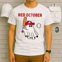 Red October Halloween Philadelphia Baseball Ghost T-Shirt thumb 6
