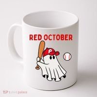 Red October Halloween Philadelphia Baseball Ghost Coffee Mug thumb 0