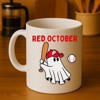 Red October Halloween Philadelphia Baseball Ghost Coffee Mug thumb 4