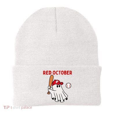 Red October Halloween Philadelphia Baseball Ghost Beanie