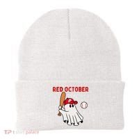 Red October Halloween Philadelphia Baseball Ghost Beanie thumb 0