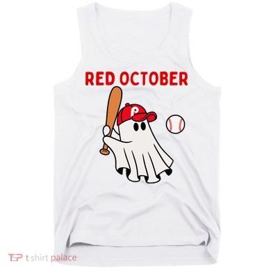 Red October Halloween Philadelphia Baseball Ghost Tank Top