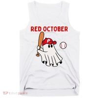 Red October Halloween Philadelphia Baseball Ghost Tank Top thumb 0