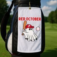 Red October Halloween Philadelphia Baseball Ghost Golf Towel thumb 2