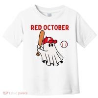 Red October Halloween Philadelphia Baseball Ghost Toddler T-Shirt thumb 0