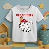 Red October Halloween Philadelphia Baseball Ghost Toddler T-Shirt thumb 3