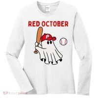 Red October Halloween Philadelphia Baseball Ghost Women's Long Sleeve Shirt thumb 0