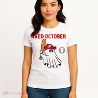 Red October Halloween Philadelphia Baseball Ghost Women's T-Shirt thumb 4