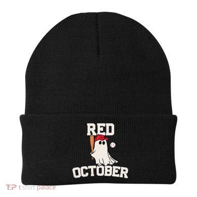 Red October Halloween Ghost Playing Baseball Beanie