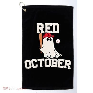 Red October Halloween Ghost Playing Baseball Golf Towel
