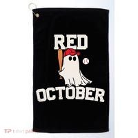 Red October Halloween Ghost Playing Baseball Golf Towel thumb 0