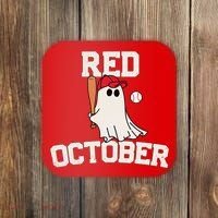 Red October Halloween Ghost Playing Baseball Coaster thumb 0