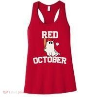 Red October Halloween Ghost Playing Baseball Women's Tank Top thumb 0