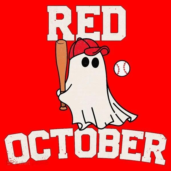 Red October Halloween Ghost Playing Baseball Women's Long Sleeve Shirt