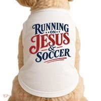 Running On Jesus And Soccer Doggie Tank thumb 0