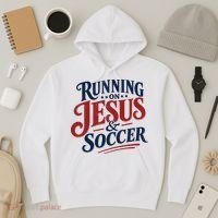 Running On Jesus And Soccer Hoodie thumb 3