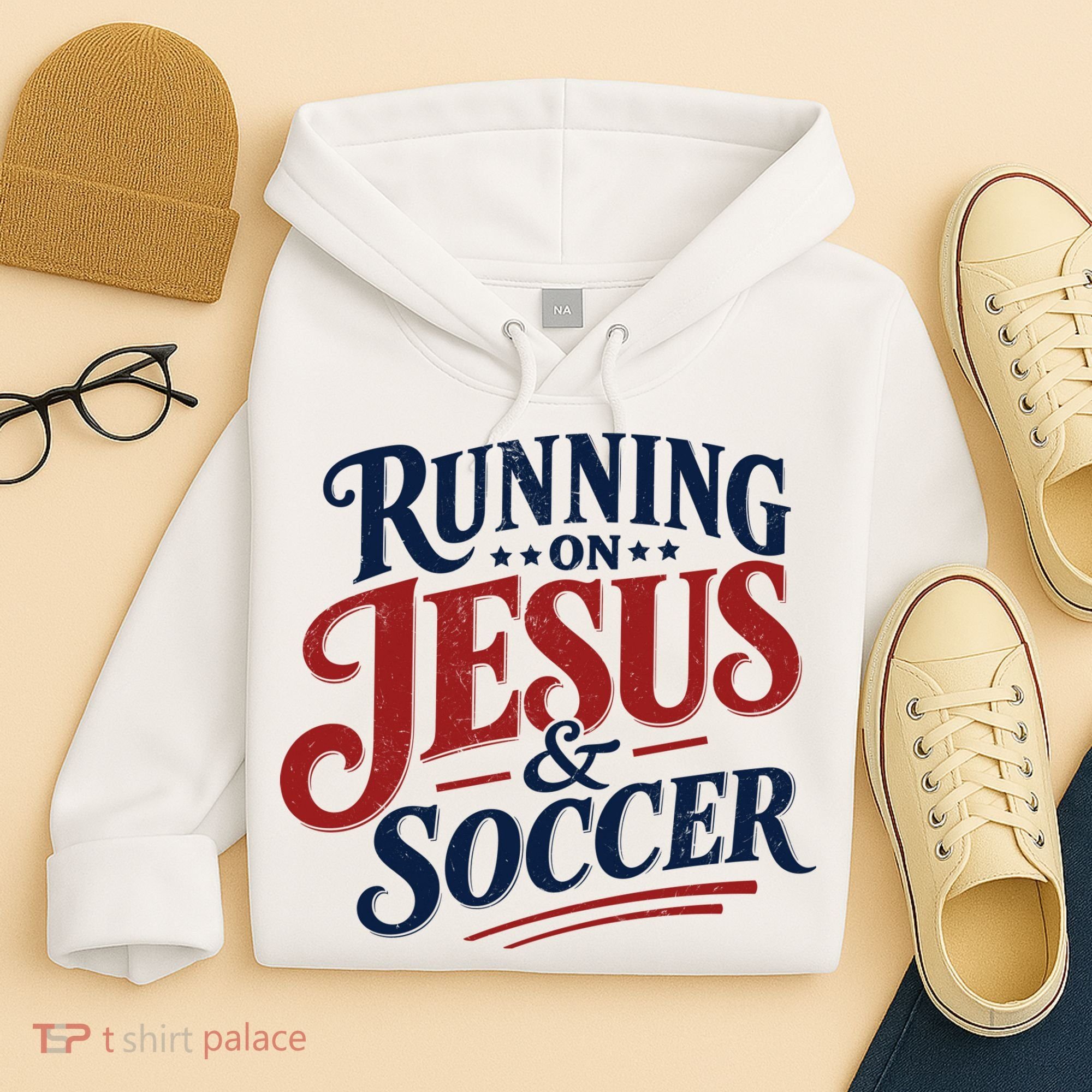 Running On Jesus And Soccer Hoodie