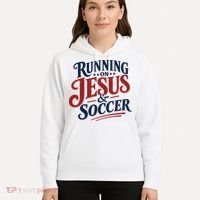 Running On Jesus And Soccer Hoodie thumb 5