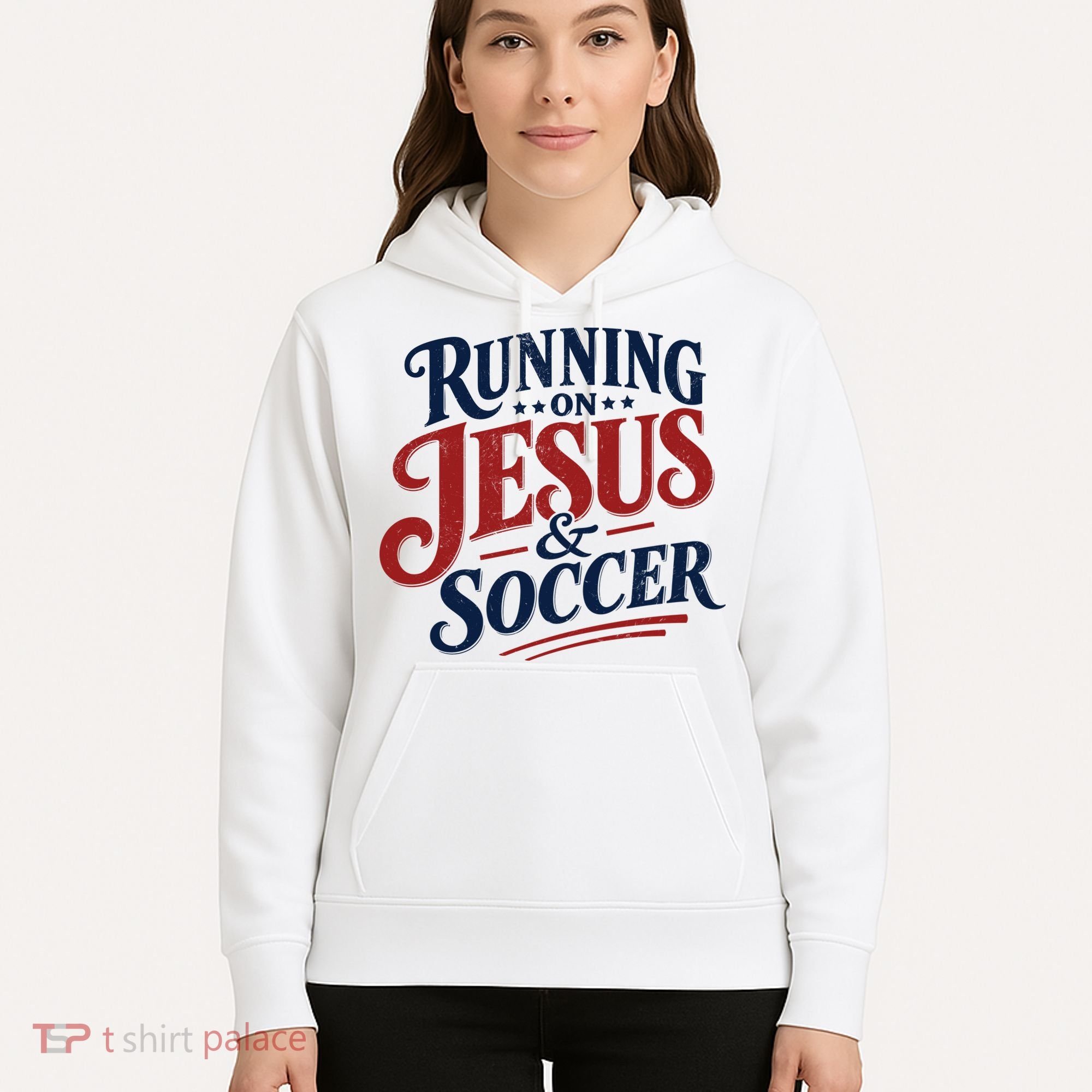Running On Jesus And Soccer Hoodie