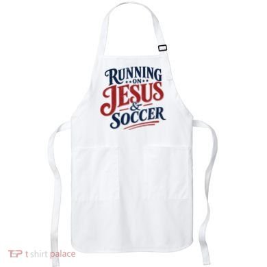 Running On Jesus And Soccer Apron