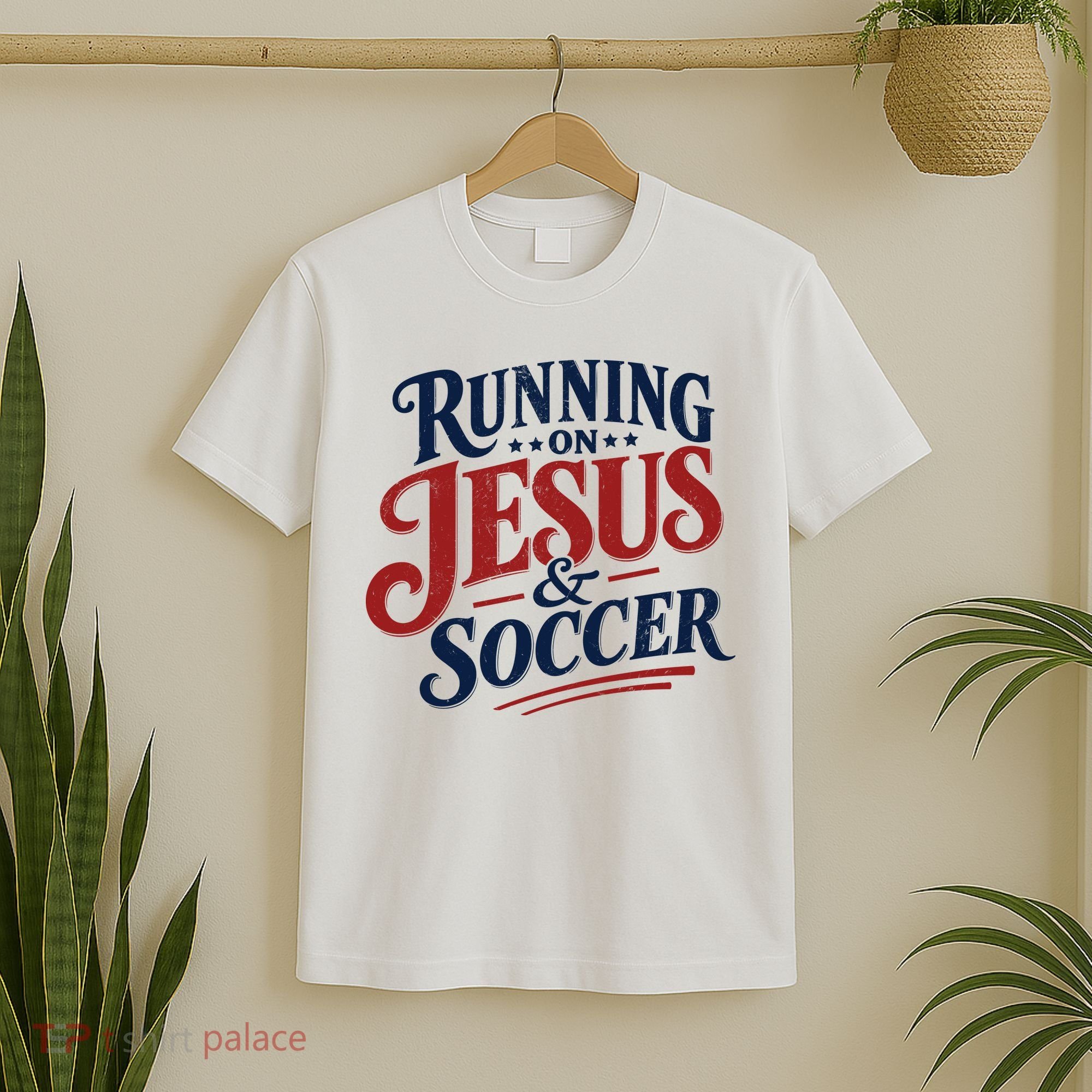 Running On Jesus And Soccer T-Shirt