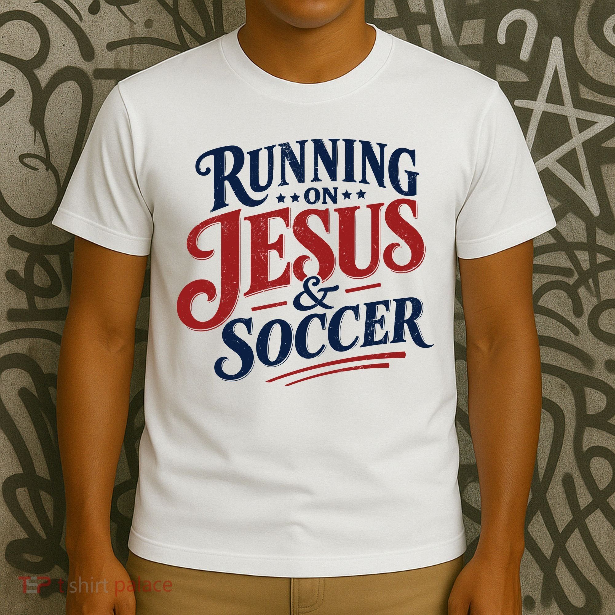 Running On Jesus And Soccer T-Shirt