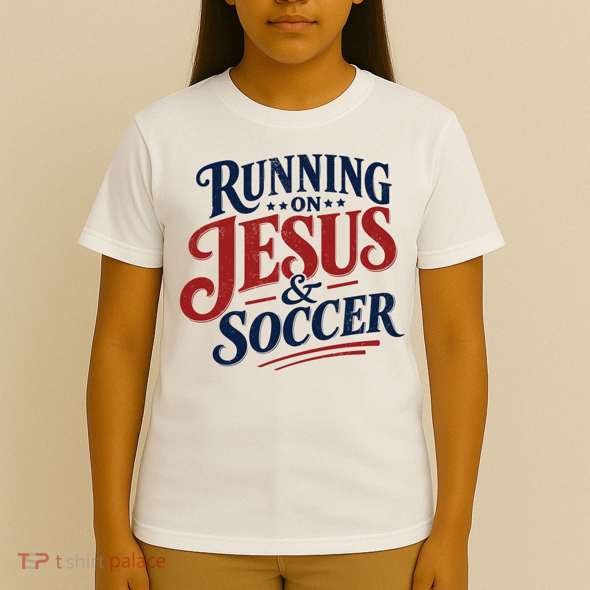 Running On Jesus And Soccer T-Shirt