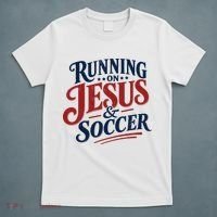 Running On Jesus And Soccer T-Shirt thumb 5