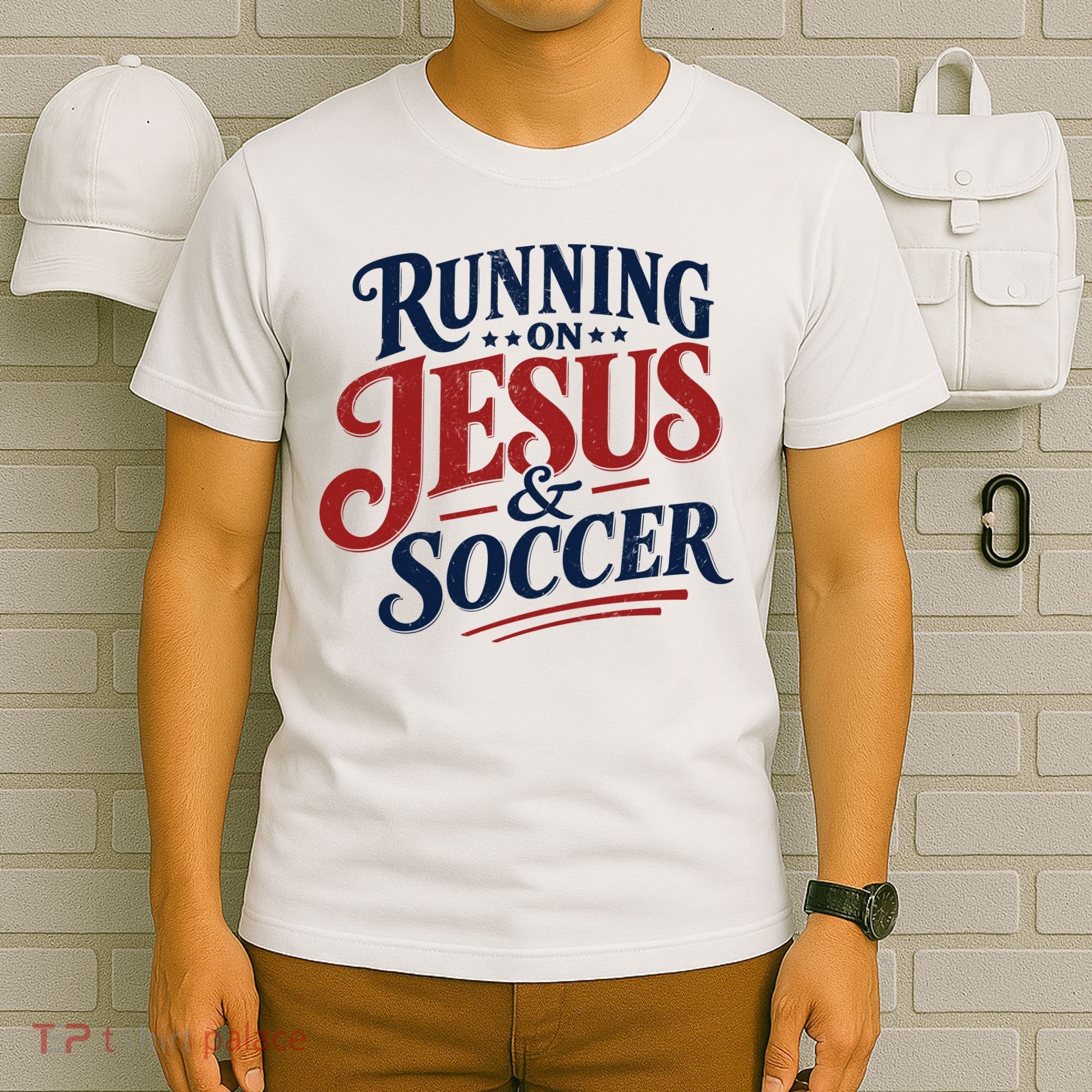 Running On Jesus And Soccer T-Shirt