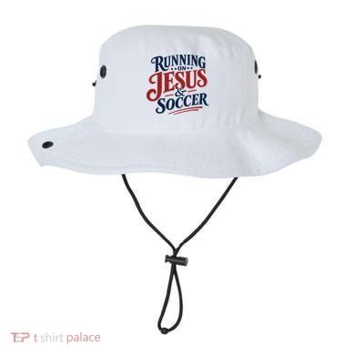 Running On Jesus And Soccer Bucket Hat