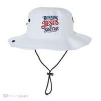 Running On Jesus And Soccer Bucket Hat thumb 0