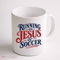 Running On Jesus And Soccer Coffee Mug thumb 1