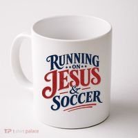 Running On Jesus And Soccer Coffee Mug thumb 0
