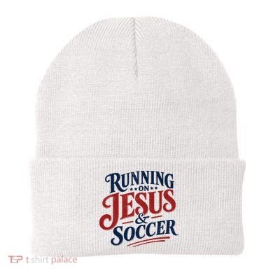 Running On Jesus And Soccer Beanie