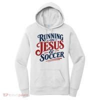 Running On Jesus And Soccer Women's Hoodie thumb 0