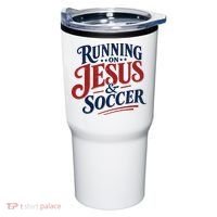 Running On Jesus And Soccer Tumbler thumb 0