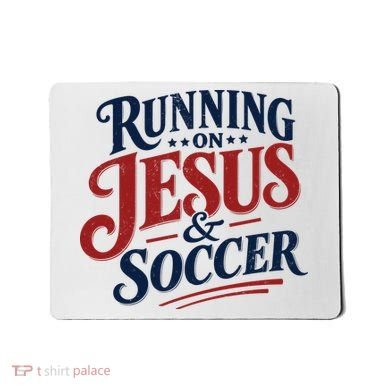 Running On Jesus And Soccer Mousepad