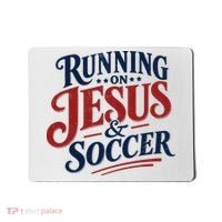 Running On Jesus And Soccer Mousepad thumb 0