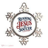 Running On Jesus And Soccer Ornament thumb 0