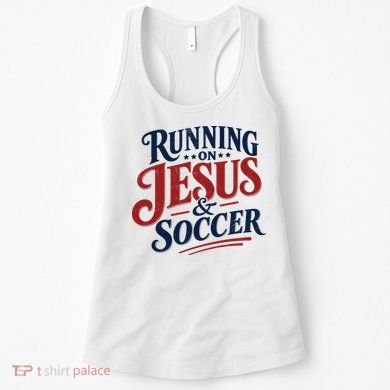 Running On Jesus And Soccer Women's Tank Top