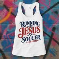 Running On Jesus And Soccer Women's Tank Top thumb 3