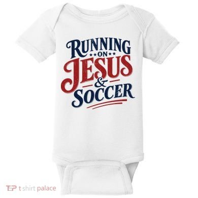 Running On Jesus And Soccer Baby Bodysuit