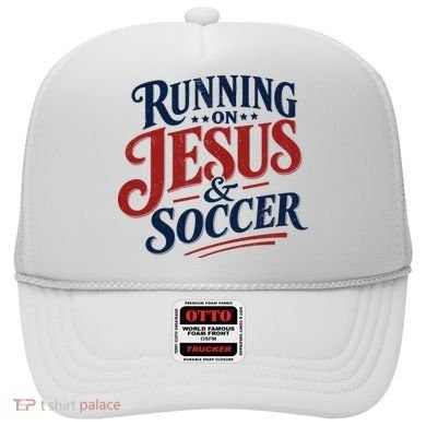 Running On Jesus And Soccer Hat