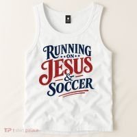 Running On Jesus And Soccer Tank Top thumb 2