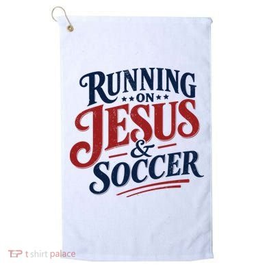 Running On Jesus And Soccer Golf Towel