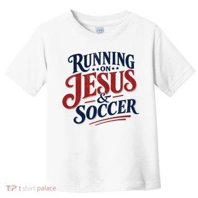 Running On Jesus And Soccer Toddler T-Shirt