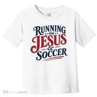 Running On Jesus And Soccer Toddler T-Shirt thumb 0